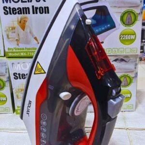 Moliax MX-7102 Steam Iron – 2200W, Ceramic Soleplate, Vertical Steaming & Anti-Drip