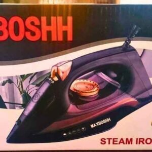 MaxBoshh MB-286 Steam Iron – 3000W, Ceramic Soleplate, Anti-Drip, Vertical Steaming