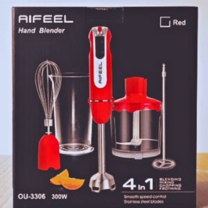 Aifeel OU-3306 – 4-in-1 Hand Blender Set, 800W with Chopper, Frother & Stainless Blades